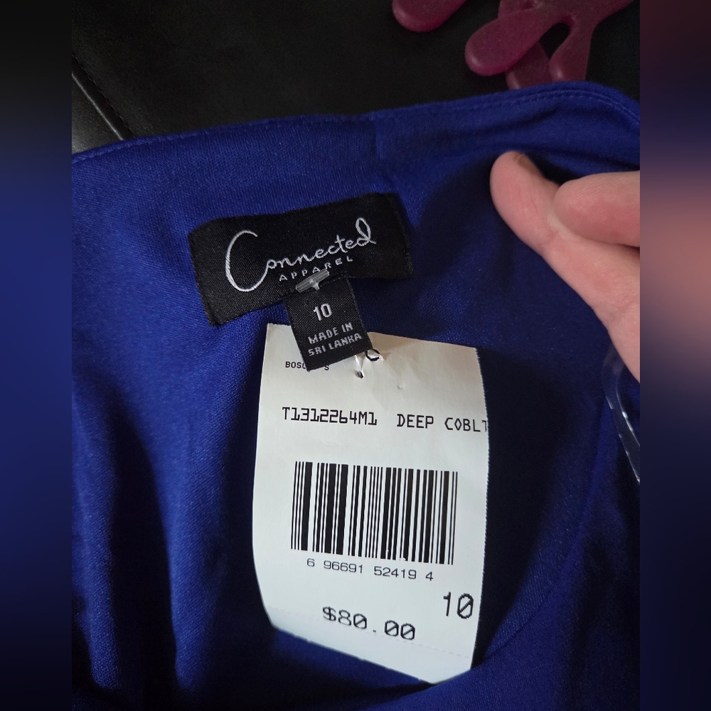Connected Apparel Royal Blue Long Sleeve Dress Size 10 - Picture 3 of 3